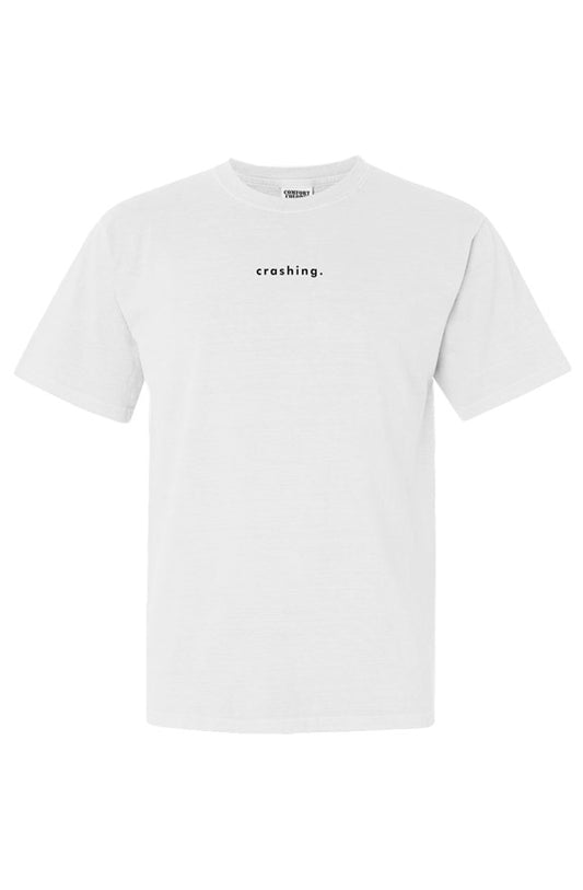 Crashing Embroidered T- White and Black